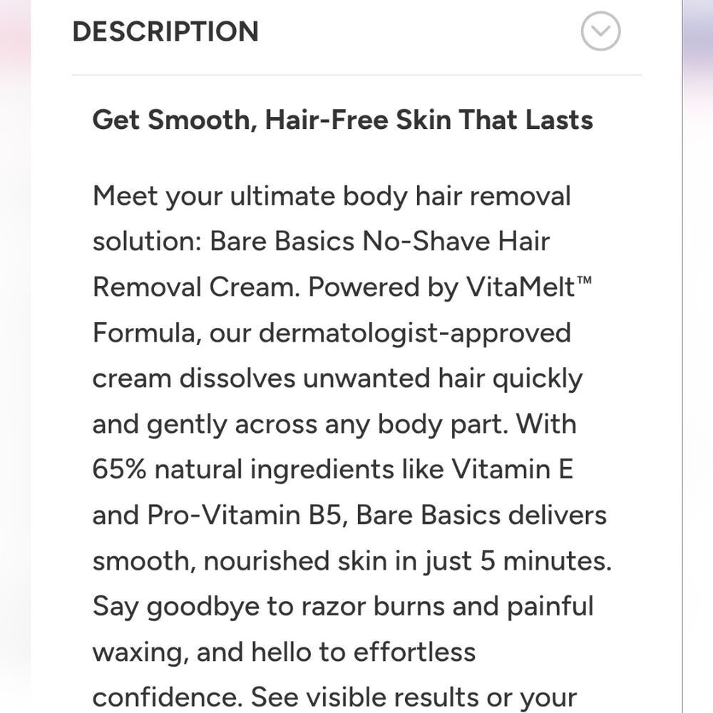 Her Liaison BARE BASICS No Shave Cream NEW Hair Removal - Picture 8 of 16